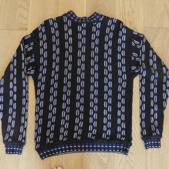Vintage Jhane Barnes Black/Blue Medium Knitted Sweater - Picture 3 of 3